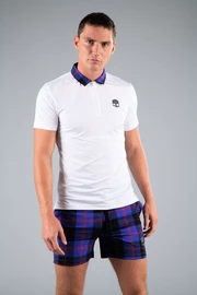 Tricou pentru bărbați Hydrogen  Tartan Zipped Tech Polo White (Purple/Black)