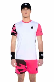 Tricou pentru bărbați Hydrogen Tech Camo Tee White/Fuchsia Fluo