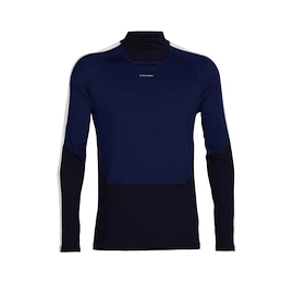 Tricou pentru bărbați Icebreaker Merino 200 Oasis Sonebula LS High Neck Mid Navy/Royal Navy/Snow/Cb