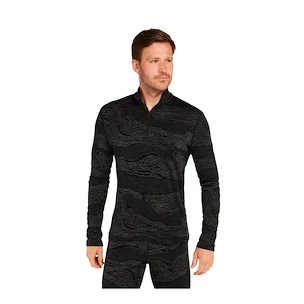 Tricou pentru bărbați Icebreaker Merino 260 Vertex LS Half Z Snow Guide Black/Galaxy/J