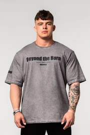 Tricou pentru bărbați Nebbia Washed-off Heavyweight Cotton Oversized T-shirt GRIND Light Grey