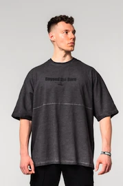 Tricou pentru bărbați Nebbia Washed-off Oversized Heavyweight Cotton T-shirt NO SHORTCUTS Black