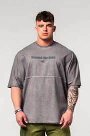 Tricou pentru bărbați Nebbia Washed-off Oversized Heavyweight Cotton T-shirt NO SHORTCUTS Light Grey