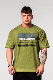 Tricou pentru bărbați Nebbia Washed-off Oversized T-shirt HERITAGE Green