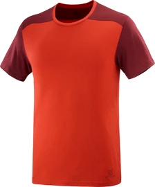 Tricou pentru bărbați Salomon Essential Colorblock Fiery Red