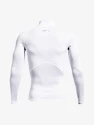 Tricou pentru bărbați Under Armour HeatGear Comp Mock LS-WHT