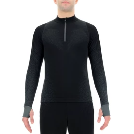 Tricou pentru bărbați UYN Running Exceleration Shirt LS Zip Up Black