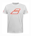 Tricou pentru copii Babolat  Strike Cotton Tee Jr White/Strike Red 8 - 10 ani