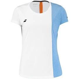 Tricou pentru femei Babolat Play Cap Sleeve Top Women White/Blue Hthr