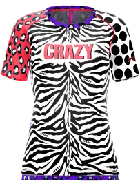 Tricou pentru femei Crazy Idea Mountain Flash Black/Zebra