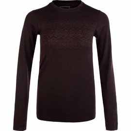 Tricou pentru femei Endurance Yalia Seamless Wool Print LS Baselayer Dark Purple