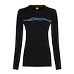 Tricou pentru femei Icebreaker Merino 200 Oasis LS Crewe Mountain Pulse Black