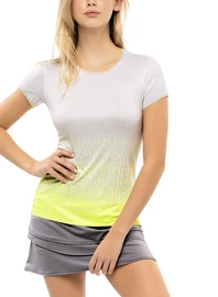 Tricou pentru femei Lucky in Love Turn Up The Pleat Neon Yellow