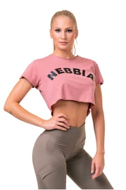 Tricou pentru femei Nebbia Fit & Sporty crop top old rose