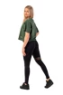 Tricou pentru femei Nebbia  Organic Cotton Loose Fit “The Minimalist” Crop Top 417 dark green