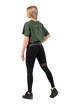 Tricou pentru femei Nebbia  Organic Cotton Loose Fit “The Minimalist” Crop Top 417 dark green