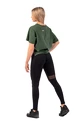 Tricou pentru femei Nebbia  Organic Cotton Loose Fit “The Minimalist” Crop Top 417 dark green