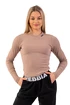 Tricou pentru femei Nebbia  Organic Cotton Ribbed Long Sleeve Top 415 brown