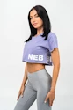 Tricou pentru femei Nebbia POWERHOUSE Oversized Crop Top purple